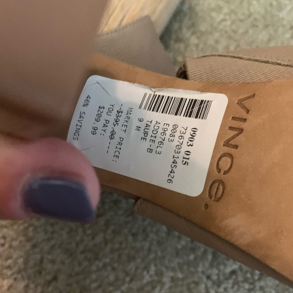 NWT VINCE WOODEN BLOCK HEEL SANDAL BOOTIE 9 - Picture 6 of 8